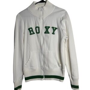 Roxy Kids Cream Jacket with Green Accents